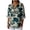 Blue, variant on Njagoc3 Womens Floral Print Shirt, Blue Blossom Pattern, 3/4 Sleeve, Elegant Fall & Winter Top
