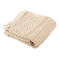 thumbnail image 2 of SAFAVIEH Becks Chevron Braided Striped Fringe Throw, 50" x 60", Beige/Copper, 2 of 4