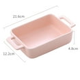 thumbnail image 5 of STRANDCHIC Pink Ceramic Bake Bowl Oven Safe Small Baking Tray Home Use 1Set, 5 of 6
