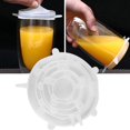 thumbnail image 3 of Couvercle Frais, 6 Pcs Couvercle de Pot Alimentaire en Silicone Réutilisable Transparent Film de Protection Extensible, 3 of 8