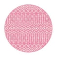thumbnail image 3 of Unique Loom Outdoor Trellis Collection Area Rug - Tribal Trellis (4' 1" Round Fuschia/Gray), 3 of 7