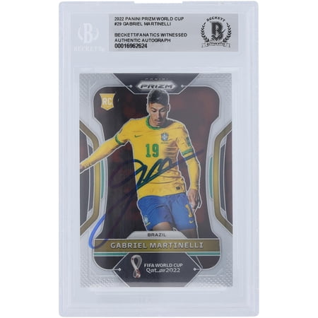 Gabriel Martinelli Brazil FC Autographed 2022 Panini Prizm World Cup #29 Beckett Fanatics Witnessed Authenticated Rookie Card - Fanatics Authentic Certified