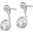 thumbnail image 2 of Sterling Silver Rhodium-Plated Cz Front And Back Post Earrings (22 X 9) Made In China qe13651, 2 of 5