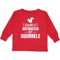 thumbnail image 3 of Inktastic Easily Distracted by Squirrels Boys or Girls Long Sleeve Toddler T-Shirt, 3 of 5