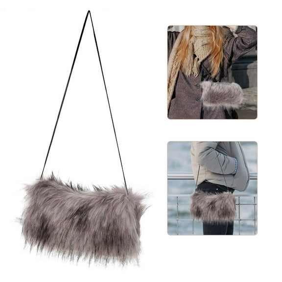 UPOUART Winter Faux Hand Muff in Grey, Portable Warm Hand Warmer with Convenient Lanyard for Cold Weather Comfort
