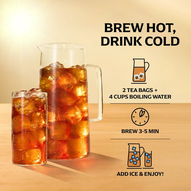 Lipton Iced Black Tea, Family Size Tea Bags, 48 Count - Walmart.com