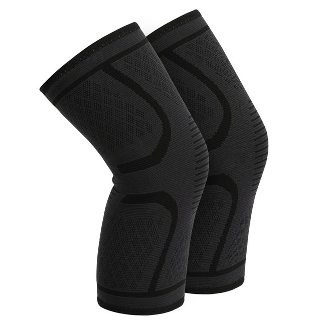 Bienvenido 2 protectores de rodilla antideslizantes y transpirables para hombres, para correr al aire libre, ciclismo (negro L)