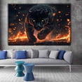 thumbnail image 2 of Mudket Framed Panther with Orange Eyes Canvas Wall Art, Cool Leopard Print Wall Decor, Wild Animal Wall Art Ready to Hang - 12"L x 8"W, 2 of 10