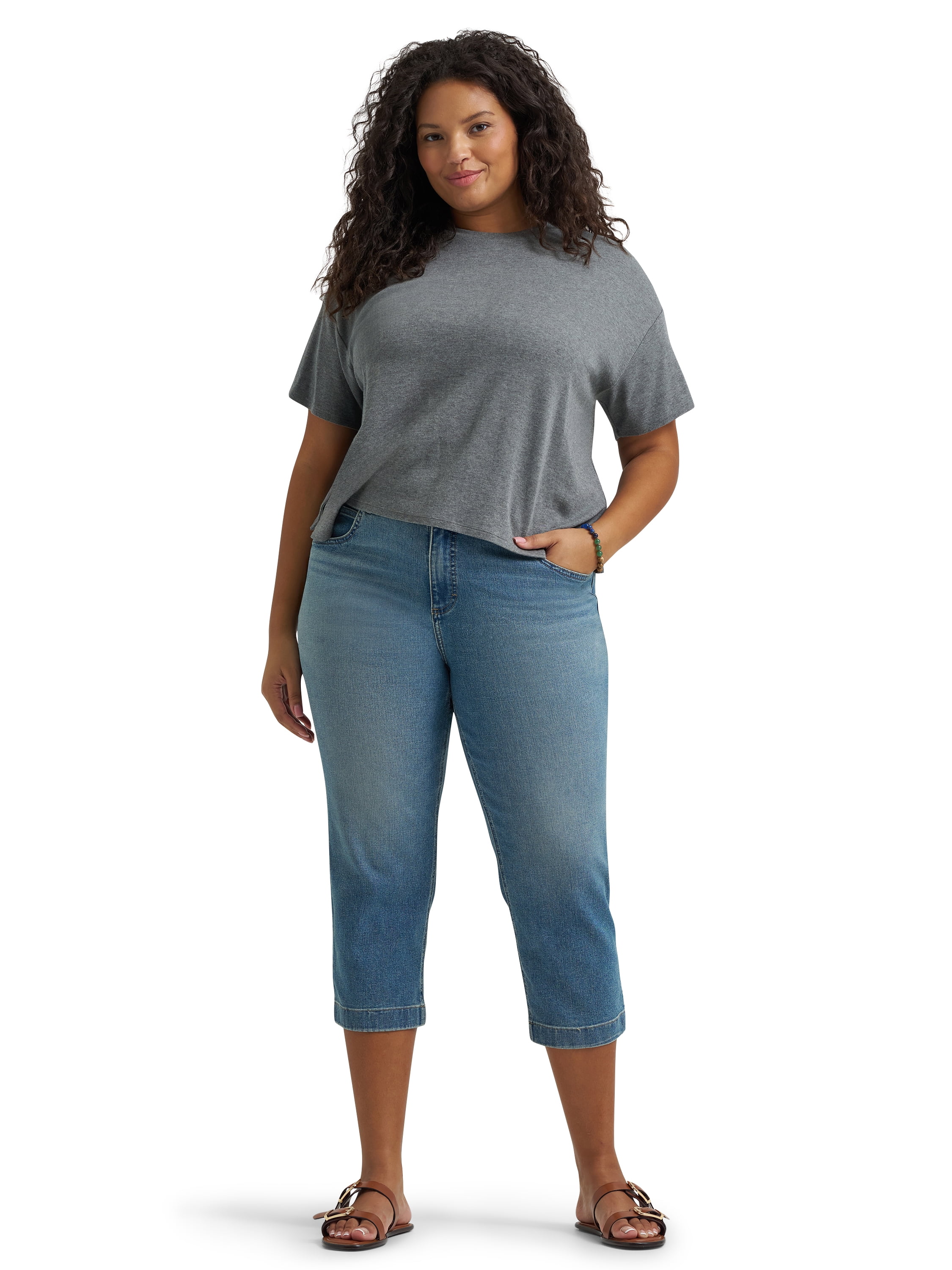 Lee® Women's Plus Mid Rise Capri, Sizes 16W-26W