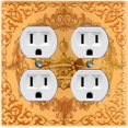 thumbnail image 1 of Metal Light Switch Plate Cover Elegant Yellow Crown Frame FRA016, 1 of 1