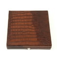 thumbnail image 2 of Brown "Croco" Leather 12 Cigar Humidor with Spanish Cedar Lining and Humidistat., 2 of 5