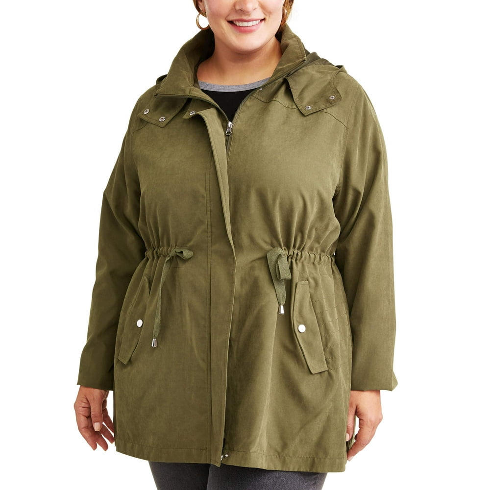 Time and Tru Time and Tru Women's PlusSize Hooded Anorak Utility