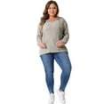 thumbnail image 3 of DARING DIVA Women's Plus Size Fashion Hoodie Lightweight Drawstring Sweatshirts 4X Khaki, 3 of 6