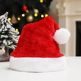 thumbnail image 2 of Unisex Adult Christmas Hat - Thickened Velvet, Soft Plush Lining, Warm Sweat-Wicking, Hand Washable, Classic Red/White, for Holiday/Party Supplies, 2 of 6