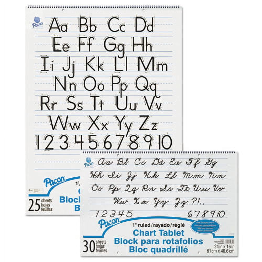 Chart Tablets, Presentation Format (1 1/2" Rule), 25 White 24 X 32 Sheets | Bundle of 2 Each