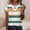 (Fashion 18)Yellow, variant on Aimik Women's Casual Striped Print T-Shirt with V-Neck and Short Sleeve Fashion Cross-Neckline Summer Top