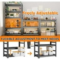 thumbnail image 5 of 5 Tiers Book Shelves, Office Shelf Organizer, Heavy Duty Book Shelving, Adjustable Bookshelf, Freestanding Book Shelves, Book Shelves for Living Room, Black Bookshelves (35.4"W*15.8"D*72"H), 5 of 8