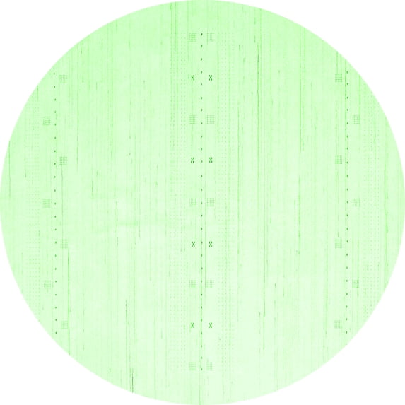 Ahgly Company Indoor Round Solid Green Modern Area Rugs, 4' Round