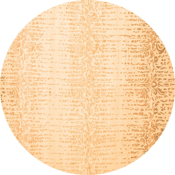 Ahgly Company Indoor Round Abstract Orange Contemporary Area Rugs, 5' Round
