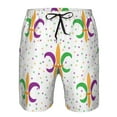 thumbnail image 4 of Disketp Men'S Swim Trunks Hawaiian Breathable Surf Beach Swimsuits Mesh Lining Beach Shorts With Pockets-Mardi Gras Carnival1, 4 of 9