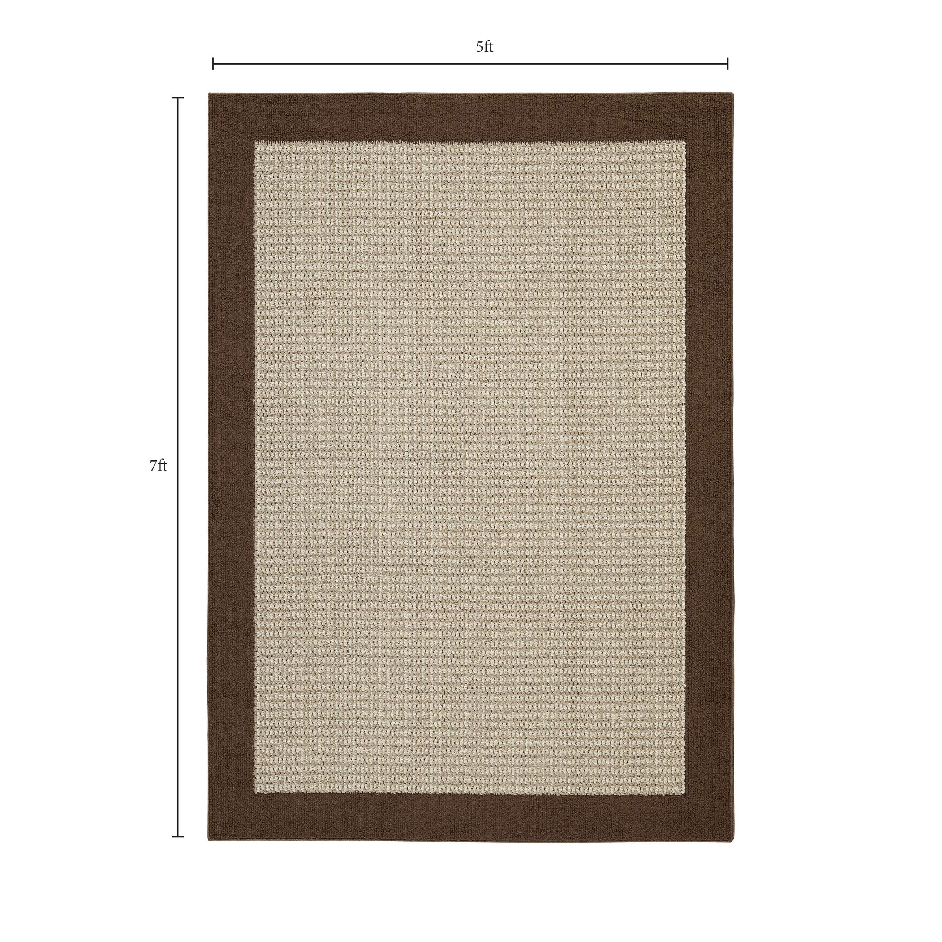 Mainstays Faux Sisal Brown High Low Loop Indoor Area Rug, 5 ft x 7 ft
