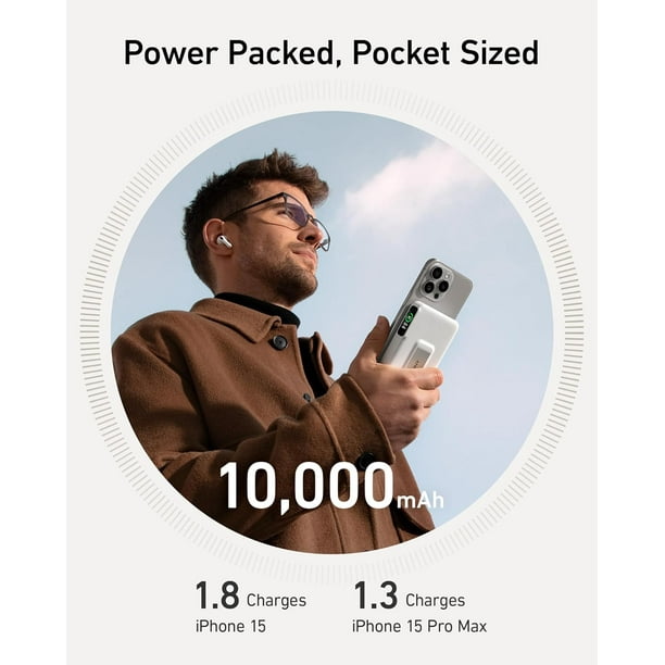 Anker MagGo 15W Qi2 Certified Power Bank, 10,000mAh, Fast Anker MagGo 15W Qi2 Certified Power Bank, 10,000mAh, Fast