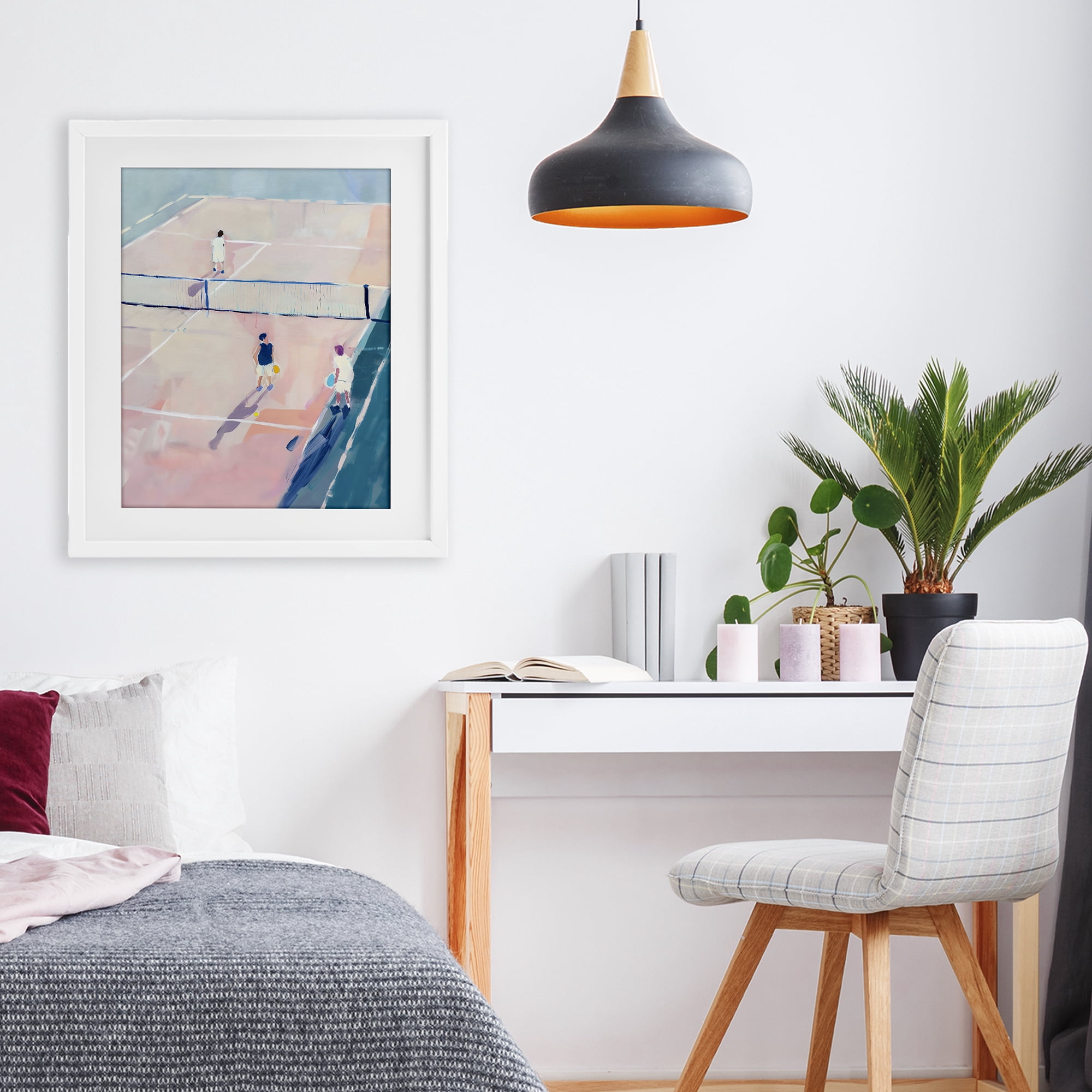 Stupell Industries Summer Game of Tennis White Framed Print Under Glass, design by The Prints Vibe