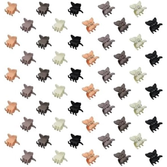 50 Pack Mini Butterfly Hair Clips,Small Claw Hair Clips for Women and Girls (Matte 5 colors)