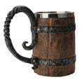 thumbnail image 1 of Jarra de cerveza artesanal de madera con forma de barril, vaso con asa, jarra de cóctel de acero inoxidable de doble pared para bar y restaurante, accesorios de bar, 1 of 8