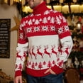 thumbnail image 2 of WEAIXIMIUNG Pull de Noël pour Hommes Pull Décontracté Arbre de Noël Pull Col Roulé Thème de Noël, 2 of 5