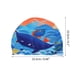 thumbnail image 4 of Gorro de natación de poliéster de dibujos animados de ballena azul, 1 pieza, 4 of 6
