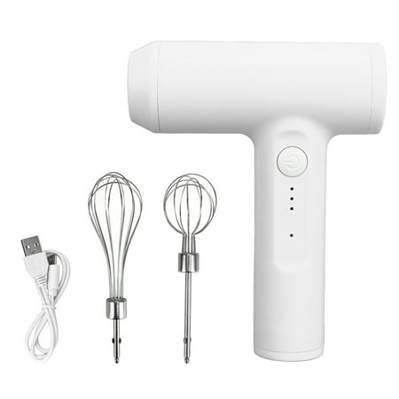 

Cordless Mixer Handheld Fast Stirring 1500mah Lithium Battery Electric Hand Mixer Curved Edges For Cake Baking For Kitchen Blanc