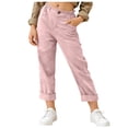 thumbnail image 3 of HVOBTTY Toddler Summers Casual Straight Leg Pants Solid Color Linen 3/4 Length Pants for Kids Pink, 9-10 Years, 3 of 5