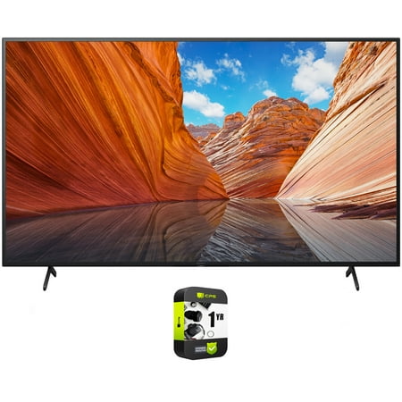 Sony KD55X80J 55 inch X80J 4K Ultra HD LED Smart TV 2021 Model Bundle with 1 Year Extended Protection Plan