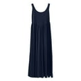 thumbnail image 5 of Womens 2025 Summer Sleeveless Square Neck Sundress Casual Long Flowy A Line Knit Dress Beach Vacation Maxi Dresses Navy S, 5 of 5
