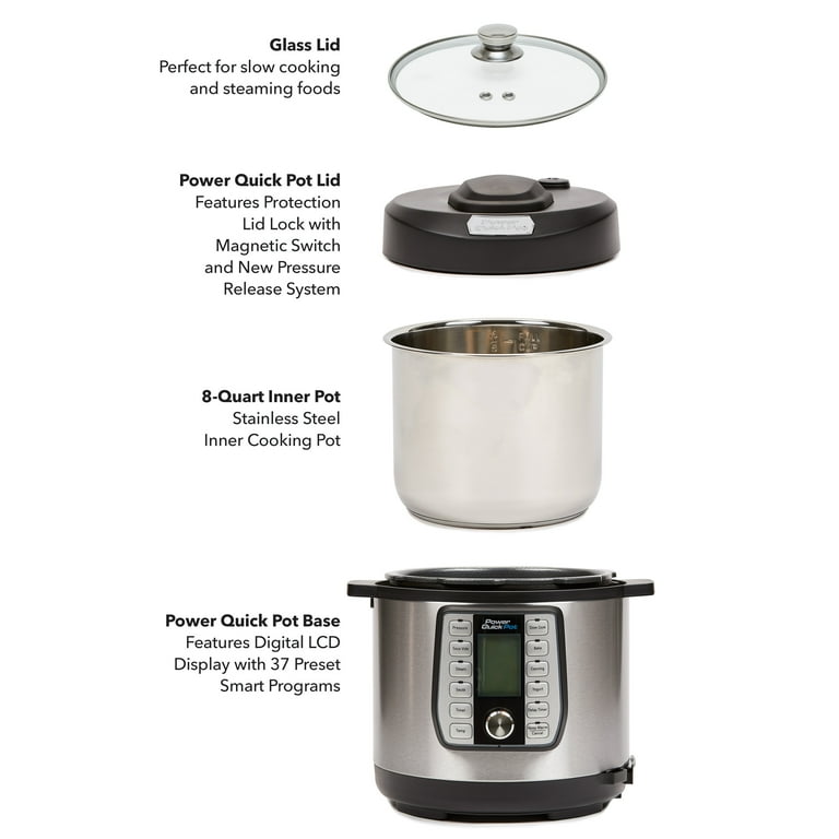 Power Quick Pot 8 in 1 6 Quart 1200W One-Touch Multi Cooker