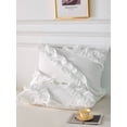 thumbnail image 3 of Move Over White Ruffled Pillowcases King, Boho Chic Pillow Cover Set of 2, Washed Microfiber Ruffles Pillow Case, 3 of 5