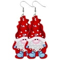thumbnail image 1 of Fiudx Pendientes Navideños de Cuero con Estampado de Enanito Navideño a Doble Cara, 1 of 2