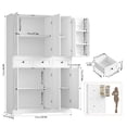 thumbnail image 6 of Hiphuta 67" Tall Farmhouse Kitchen Pantry Storage Cabinet with Door Shelves, 43" Wide Large Cupboard Hutch with 3 Drawers, White, 6 of 7