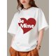 thumbnail image 1 of Camiseta básica para mujer verano SuaveLadies' casual round neck romantic letter printed T-shirt - soft cotton short sleeved, summer top suCamisetas de verano para mujer, manga corta, cuello redondo, 1 of 6