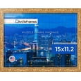 thumbnail image 3 of ArtToFrames 15x11.2 Inch - 28.5x38 CM Gold Puzzle Frame for 100 piece Puzzles.1.75 Inch Custom Wood Puzzle Frames, 1.75" wide - Gold and Black - Comes with Regular Glass, 3 of 6