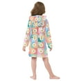 thumbnail image 4 of FORMRS Niños Bathrobe Unisex Hooded Robe Soft Plush Pajamas Sleepwear, Size 10-12T, Pink Checkered Daisy, 4 of 7