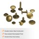 thumbnail image 5 of Uxcell 100 juegos de remaches de cuero de doble tapa, remaches metálicos tubulares redondos de 9x12mm para elaboración de cuero, bronce, 5 of 7