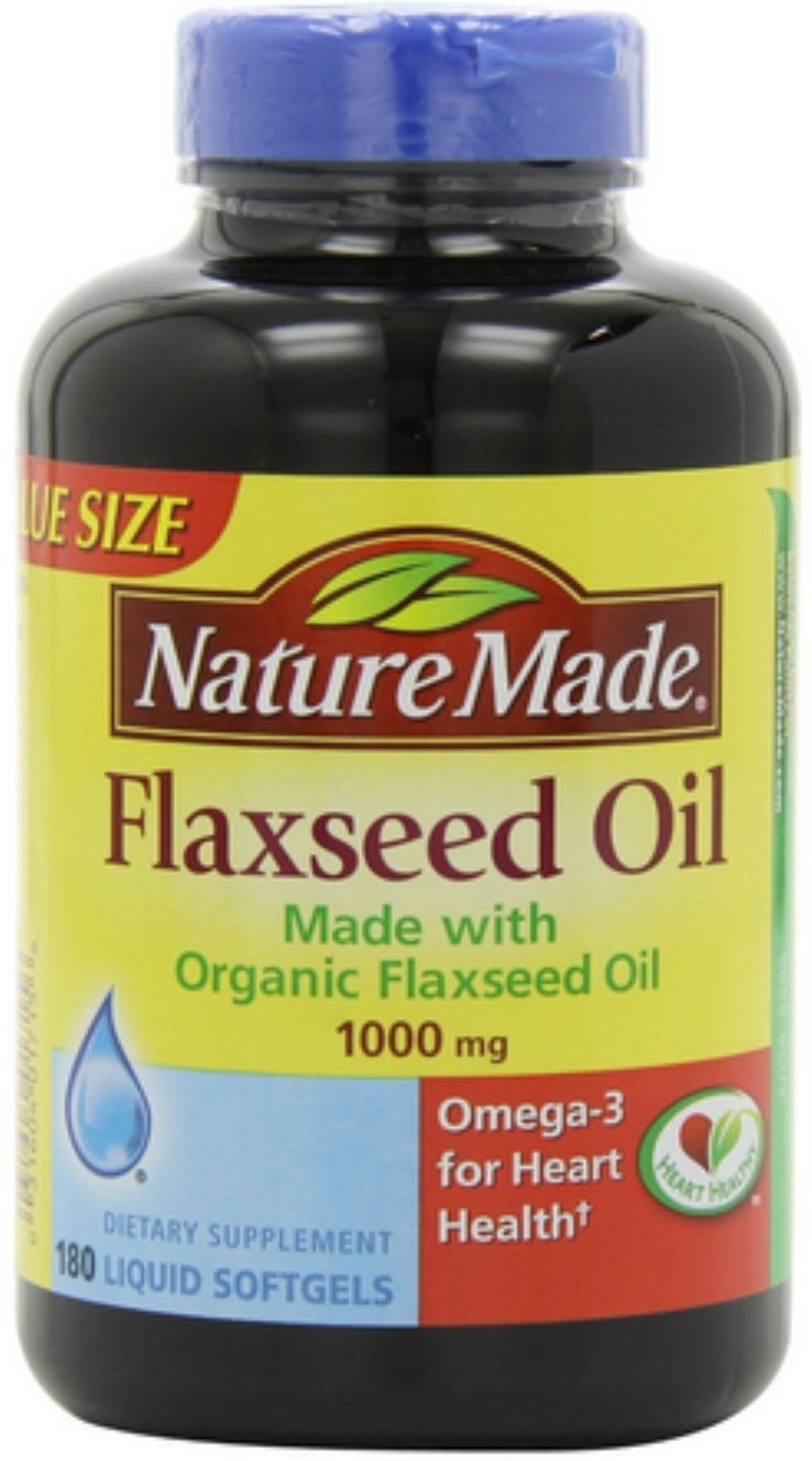 Nature Made Flaxseed Oil 1000 mg Softgels 180 ea (Pack of 3)