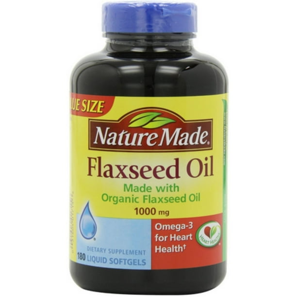 3 Pack Nature Made Flaxseed Oil 1000 mg Softgels 180 ea
