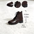 thumbnail image 5 of Puntoco Women's Chelsea Dress Boots Square Toe Ankle Boots for Women Lace Up Business Work Shoes Brown 9.5, 5 of 8