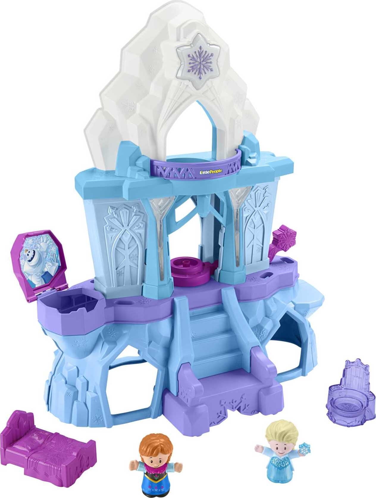 Fisher Price Little People castle princess palace throne chair Blue/purple Queen 