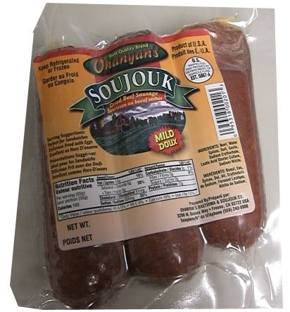 Soujouk-Dried Beef Sausage, MILD, approx. 1.0 lb by