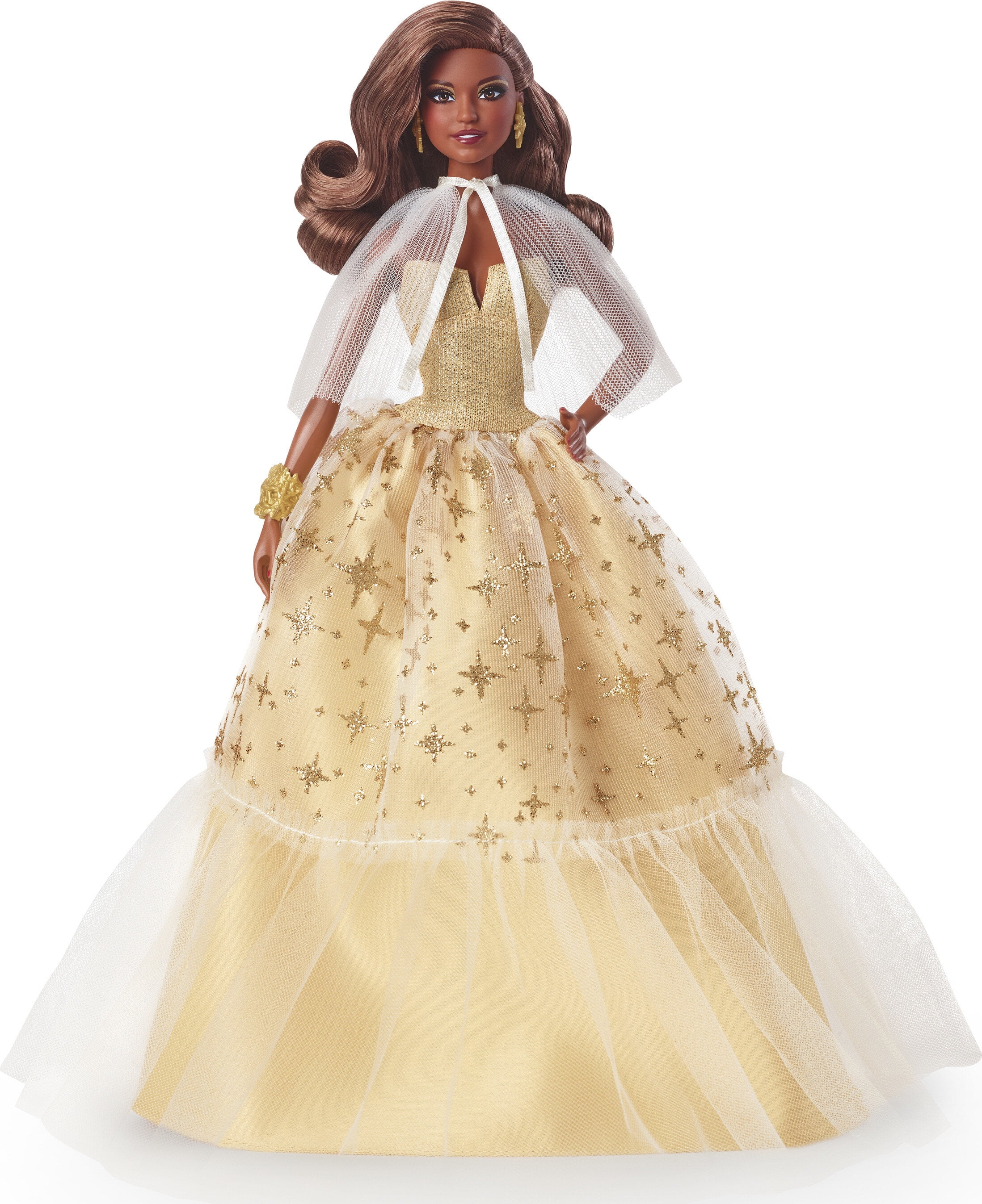 Barbie 2023 Holiday Barbie Doll, Seasonal Collector Gift, Barbie Signature,  Golden Gown and Displayable Packaging, Light Brown Hair