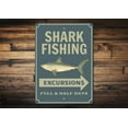 thumbnail image 1 of Shark Fishing Novelty Sign, Metal Wall Decor - 10x14 inches, 1 of 4